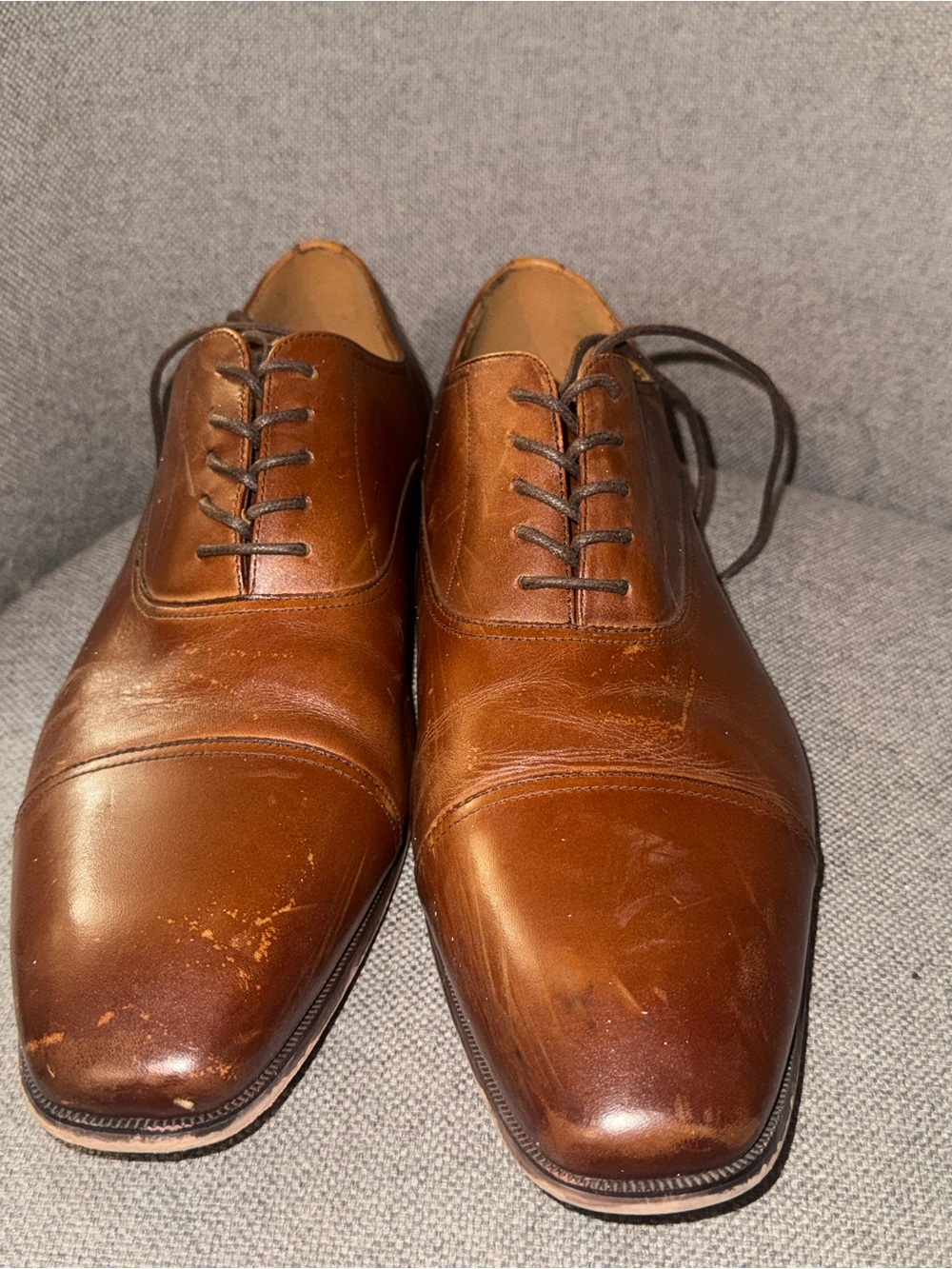 Florsheim Men's Cognac Brown Cap-Toe Leather Oxfords